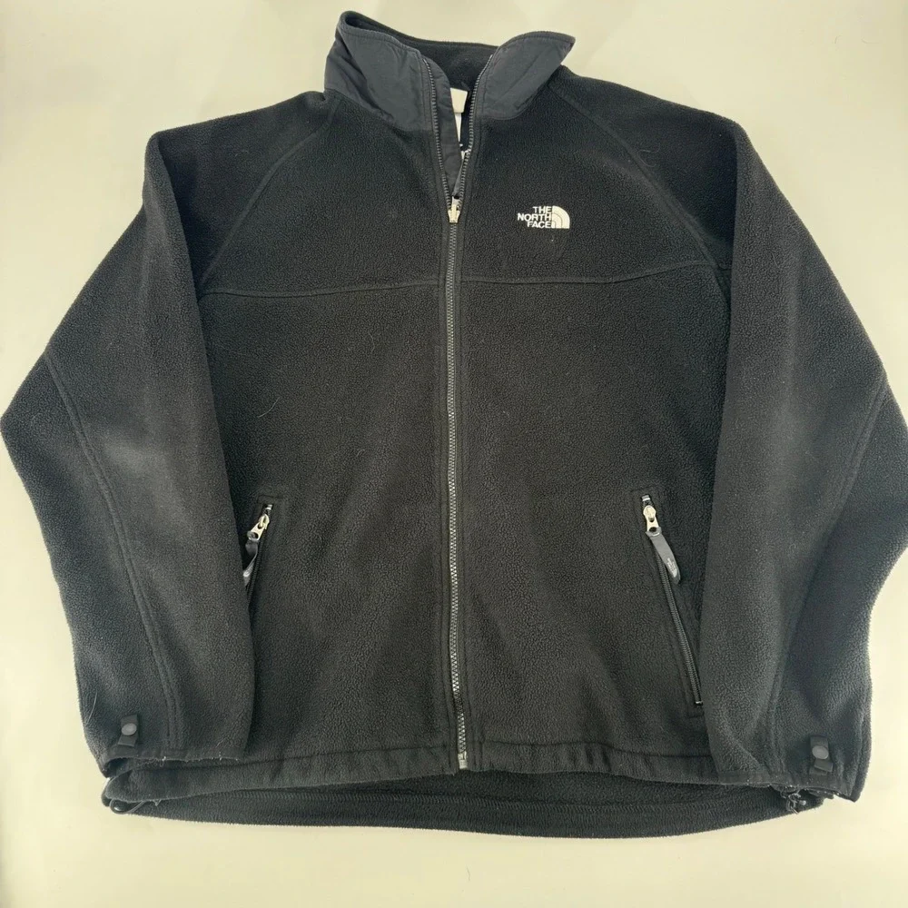 The North Face Mens XL Black Full Zip Fleece Jacket Denali Style Mock Neck